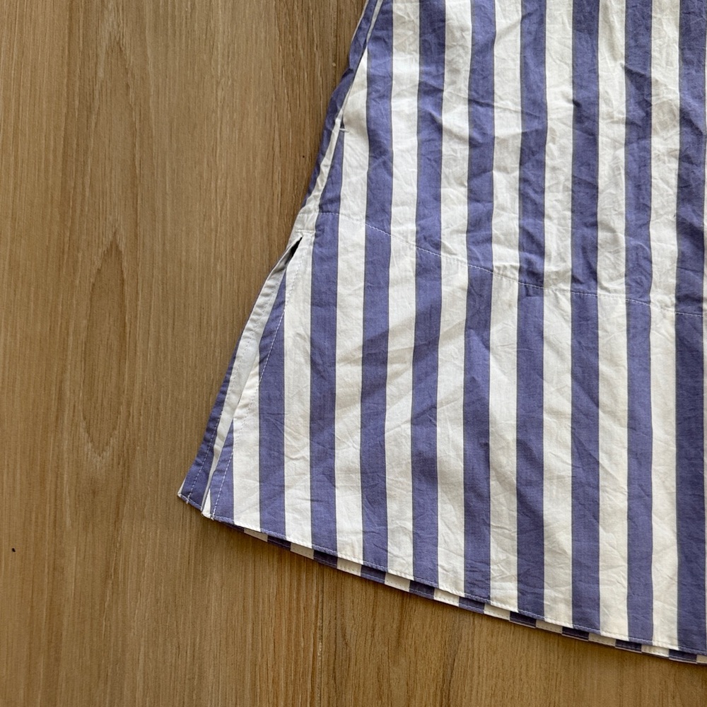 Banana Republic Women Blue White Striped Cotton Popover Shirt Dress XS S - Picture 4 of 6